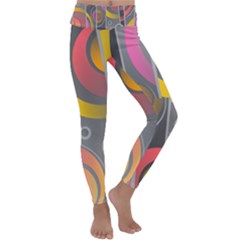 Abstract Colorful Background Grey Kids  Lightweight Velour Classic Yoga Leggings by Bajindul