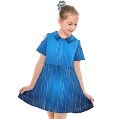 Abstract Rain Space Kids  Short Sleeve Shirt Dress by Bajindul