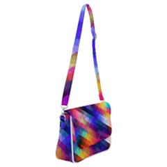 Abstract Background Colorful Pattern Shoulder Bag With Back Zipper by Bajindul