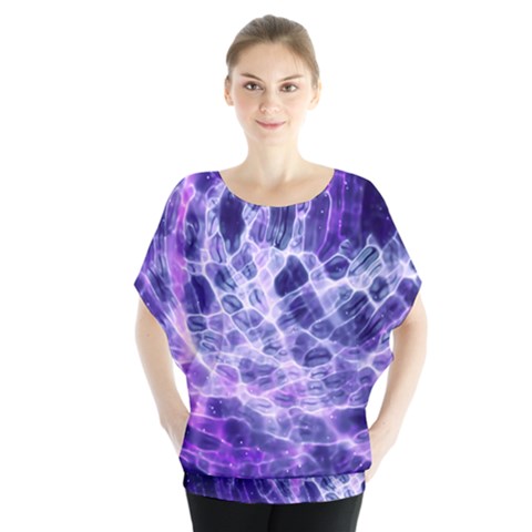 Abstract Space Batwing Chiffon Blouse by Bajindul