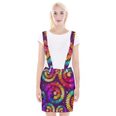 Abstract Background Spiral Colorful Braces Suspender Skirt