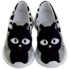 Cat Pet Cute Black Animal Kids  Lightweight Slip Ons by Bajindul