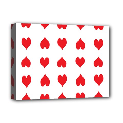 Heart Red Love Valentines Day Deluxe Canvas 16  X 12  (stretched)  by Bajindul