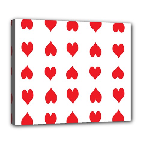 Heart Red Love Valentines Day Deluxe Canvas 24  X 20  (stretched) by Bajindul