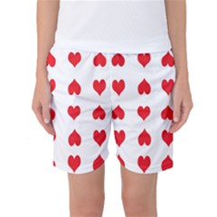 Heart Red Love Valentines Day Women s Basketball Shorts by Bajindul