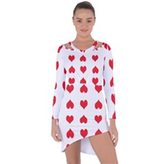 Heart Red Love Valentines Day Asymmetric Cut-out Shift Dress