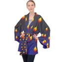 Flower Buds Floral Night Velvet Kimono Robe View1