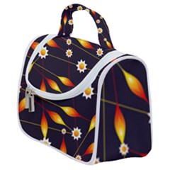 Flower Buds Floral Background Satchel Handbag by Bajindul