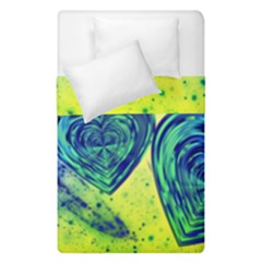 Heart Emotions Love Blue Duvet Cover Double Side (single Size) by Bajindul