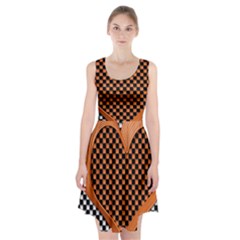 Heart Chess Board Checkerboard Racerback Midi Dress by Bajindul