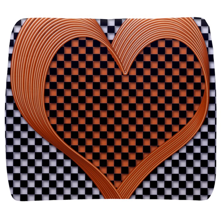 Heart Chess Board Checkerboard Back Support Cushion