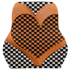 Heart Chess Board Checkerboard Car Seat Back Cushion  by Bajindul