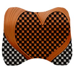 Heart Chess Board Checkerboard Velour Head Support Cushion by Bajindul