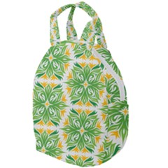Green Pattern Retro Wallpaper Travel Backpacks by Bajindul