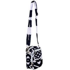 Pattern Flower Black Shoulder Strap Belt Bag by Bajindul