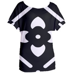 Pattern Flower Black Women s Oversized Tee by Bajindul