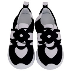 Pattern Flower Black Kids  Velcro No Lace Shoes by Bajindul