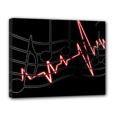 Music Wallpaper Heartbeat Melody Canvas 14  X 11  (stretched) by Bajindul