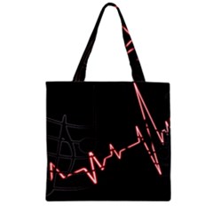 Music Wallpaper Heartbeat Melody Zipper Grocery Tote Bag by Bajindul