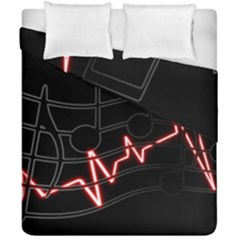 Music Wallpaper Heartbeat Melody Duvet Cover Double Side (california King Size) by Bajindul