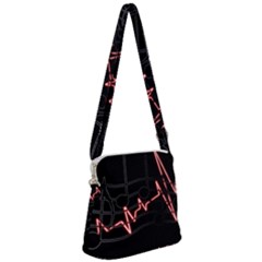 Music Wallpaper Heartbeat Melody Zipper Messenger Bag by Bajindul