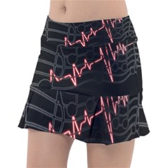 Music Wallpaper Heartbeat Melody Tennis Skirt by Bajindul