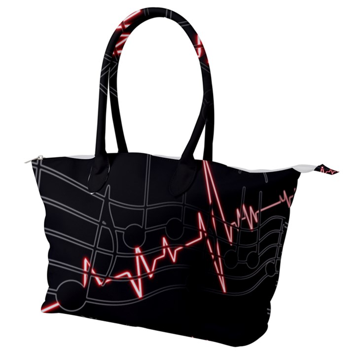 Music Wallpaper Heartbeat Melody Canvas Shoulder Bag