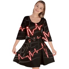 Music Wallpaper Heartbeat Melody Velour Kimono Dress by Bajindul