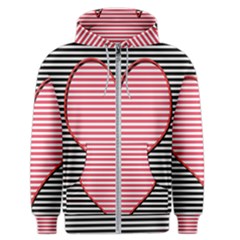 Heart Stripes Symbol Striped Men s Zipper Hoodie by Bajindul