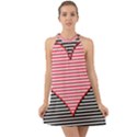 Heart Stripes Symbol Striped Halter Tie Back Chiffon Dress View1