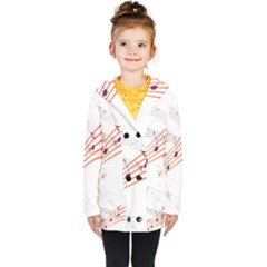 Music Notes Clef Sound Kids  Double Breasted Button Coat by Bajindul