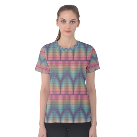 Pattern Background Texture Colorful Women s Cotton Tee by Bajindul