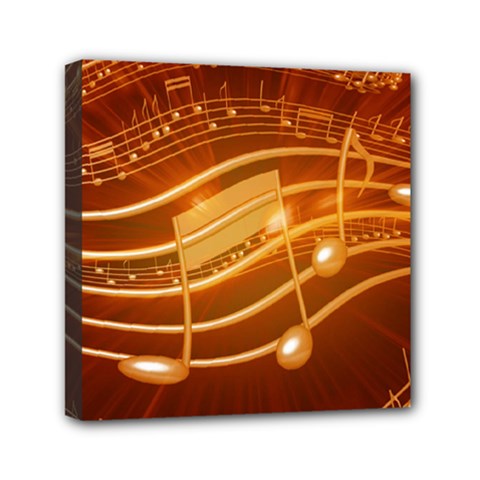 Music Notes Sound Musical Love Mini Canvas 6  X 6  (stretched) by Bajindul