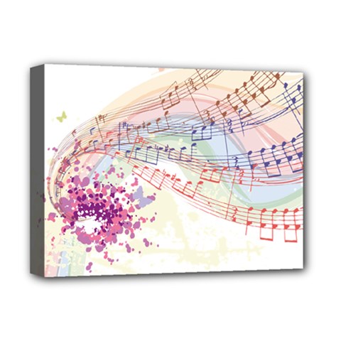 Music Notes Abstract Deluxe Canvas 16  X 12  (stretched)  by Bajindul
