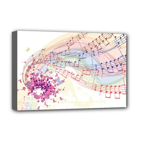 Music Notes Abstract Deluxe Canvas 18  X 12  (stretched) by Bajindul