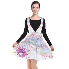 Music Notes Abstract Plunge Pinafore Dress by Bajindul