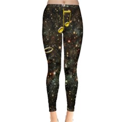 Music Clef Musical Note Background Inside Out Leggings
