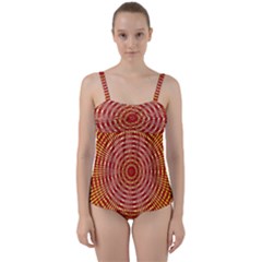 Pattern Background Structure Twist Front Tankini Set