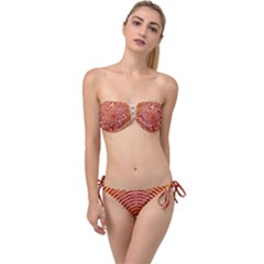 Pattern Background Structure Twist Bandeau Bikini Set by Bajindul