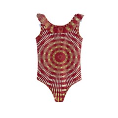 Pattern Background Structure Kids  Frill Swimsuit