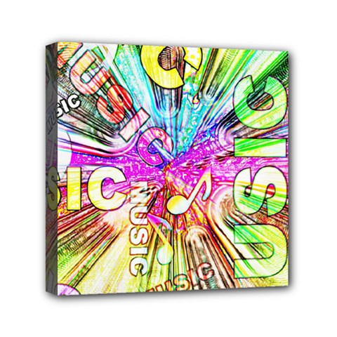 Music Abstract Sound Colorful Mini Canvas 6  X 6  (stretched)