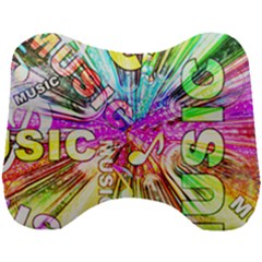 Music Abstract Sound Colorful Head Support Cushion by Bajindul