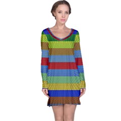 Pattern Background Long Sleeve Nightdress