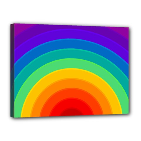 Rainbow Background Colorful Canvas 16  X 12  (stretched) by Bajindul