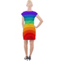 Rainbow Background Colorful Cap Sleeve Bodycon Dress View2