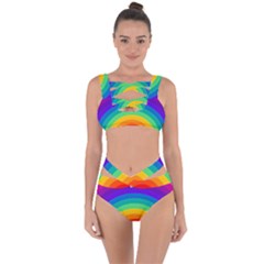 Rainbow Background Colorful Bandaged Up Bikini Set  by Bajindul