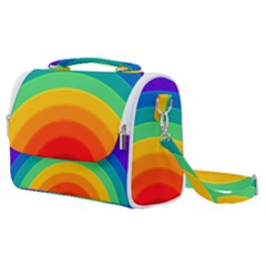 Rainbow Background Colorful Satchel Shoulder Bag by Bajindul