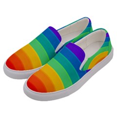 Rainbow Background Colorful Men s Canvas Slip Ons by Bajindul