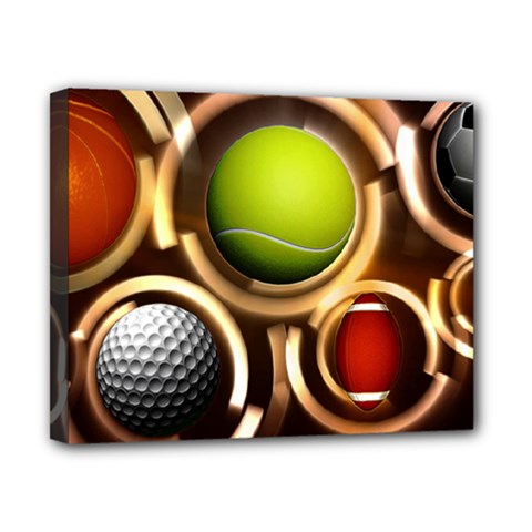 Sport Ball Tennis Golf Football Canvas 10  X 8  (stretched) by Bajindul