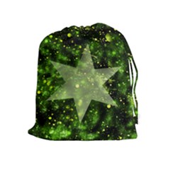 Star Blue Star Space Universe Drawstring Pouch (xl) by Bajindul